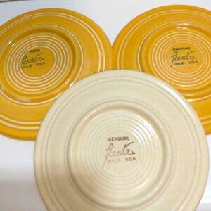 Vintage FiestaWare Yellow & Cream Dessert /Bread Butter 3 Plates 6 1/4 Inches